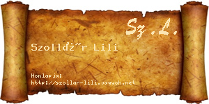 Szollár Lili névjegykártya