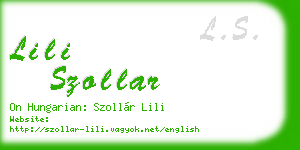 lili szollar business card